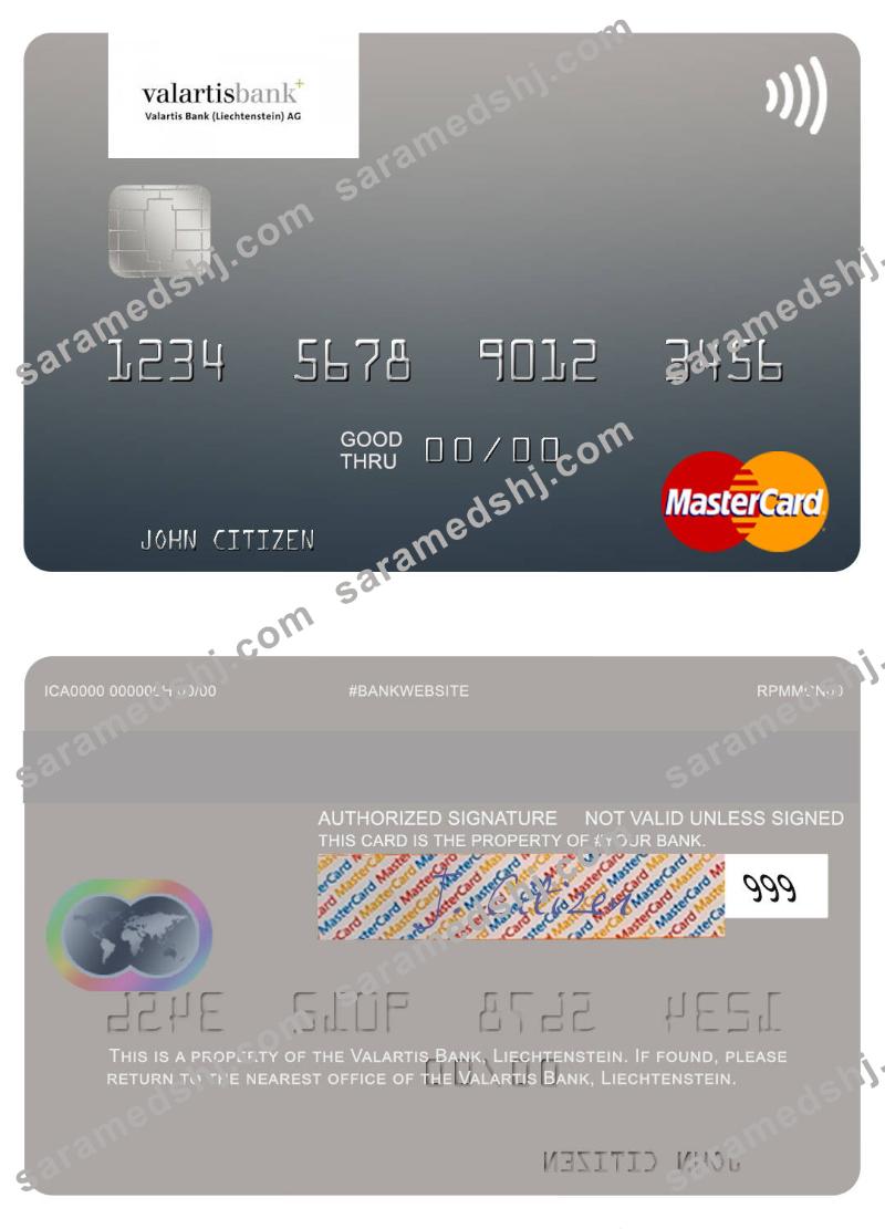 Liechtenstein Valartis Bank mastercard